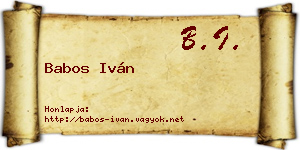Babos Iván névjegykártya