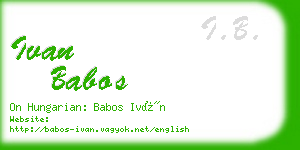 ivan babos business card